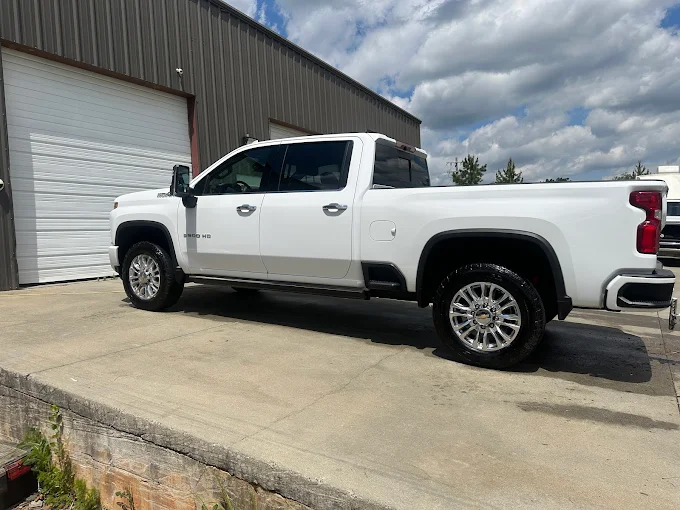 White Chevrolet Silverado Detail